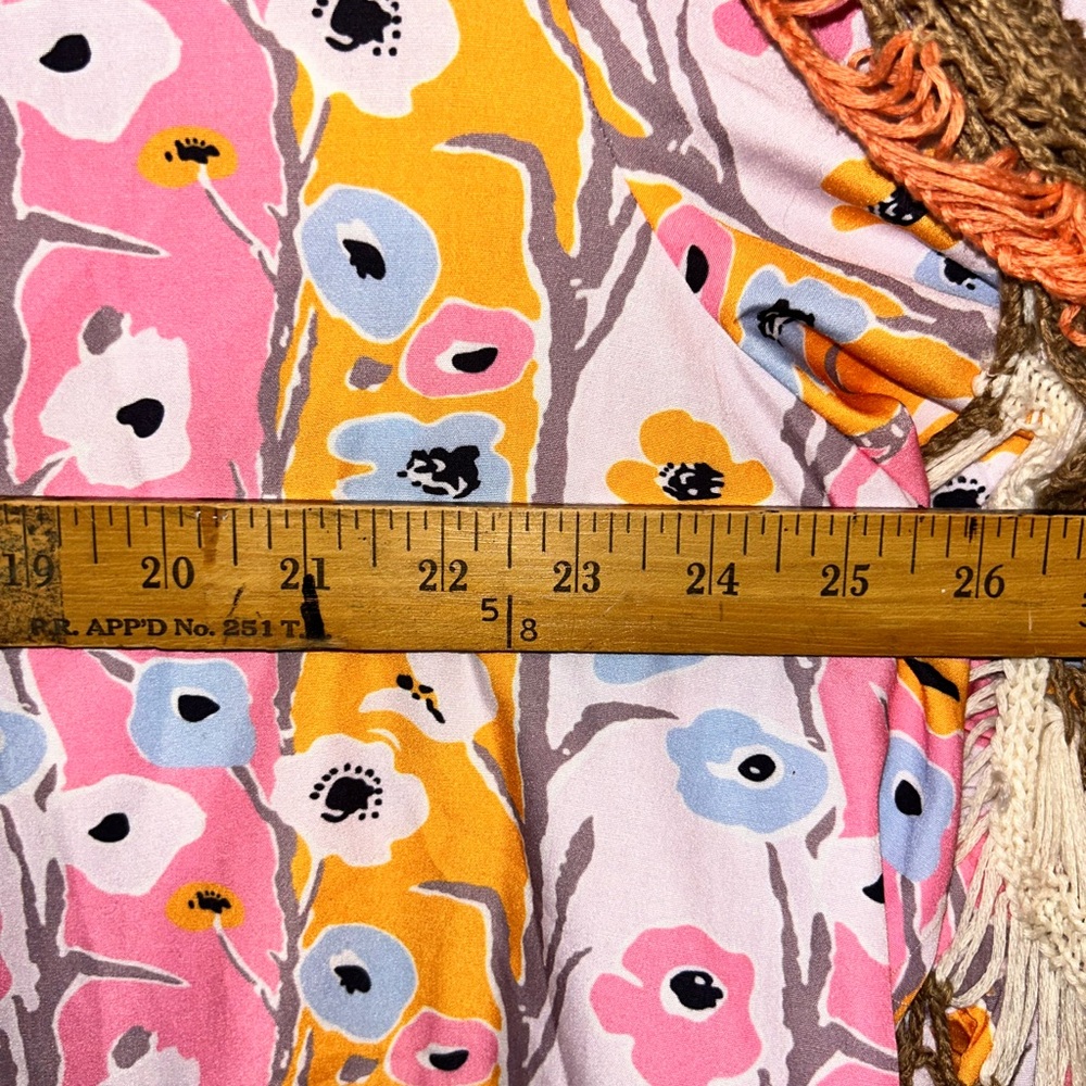 🩷🧡2X Floral Blouse with Boho Vintage Fringe Vest - Picture 8 of 16